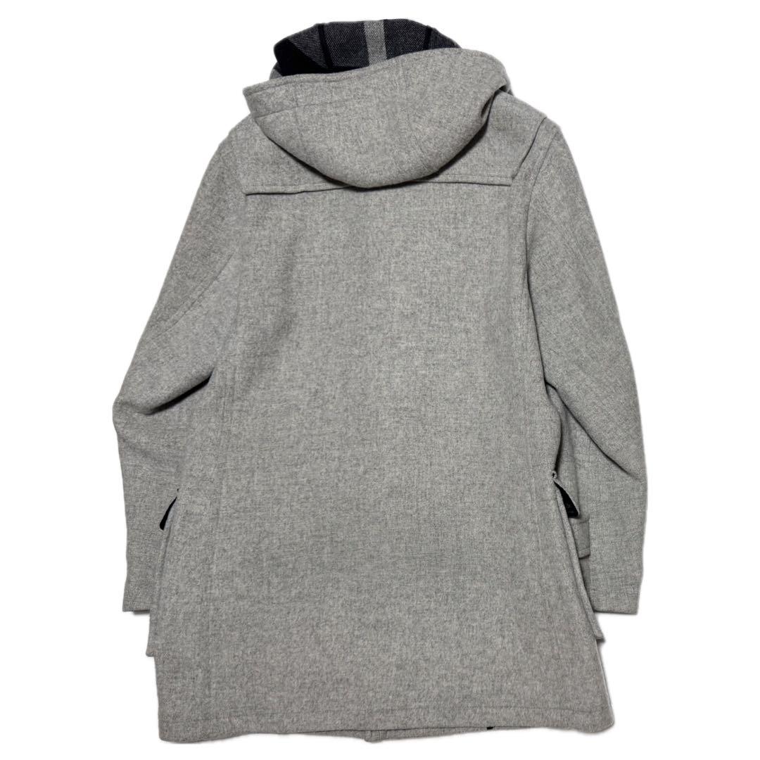 ブラックレーベルクレストブリッジ フード付ウールダッフルコート Lミドル丈グレー