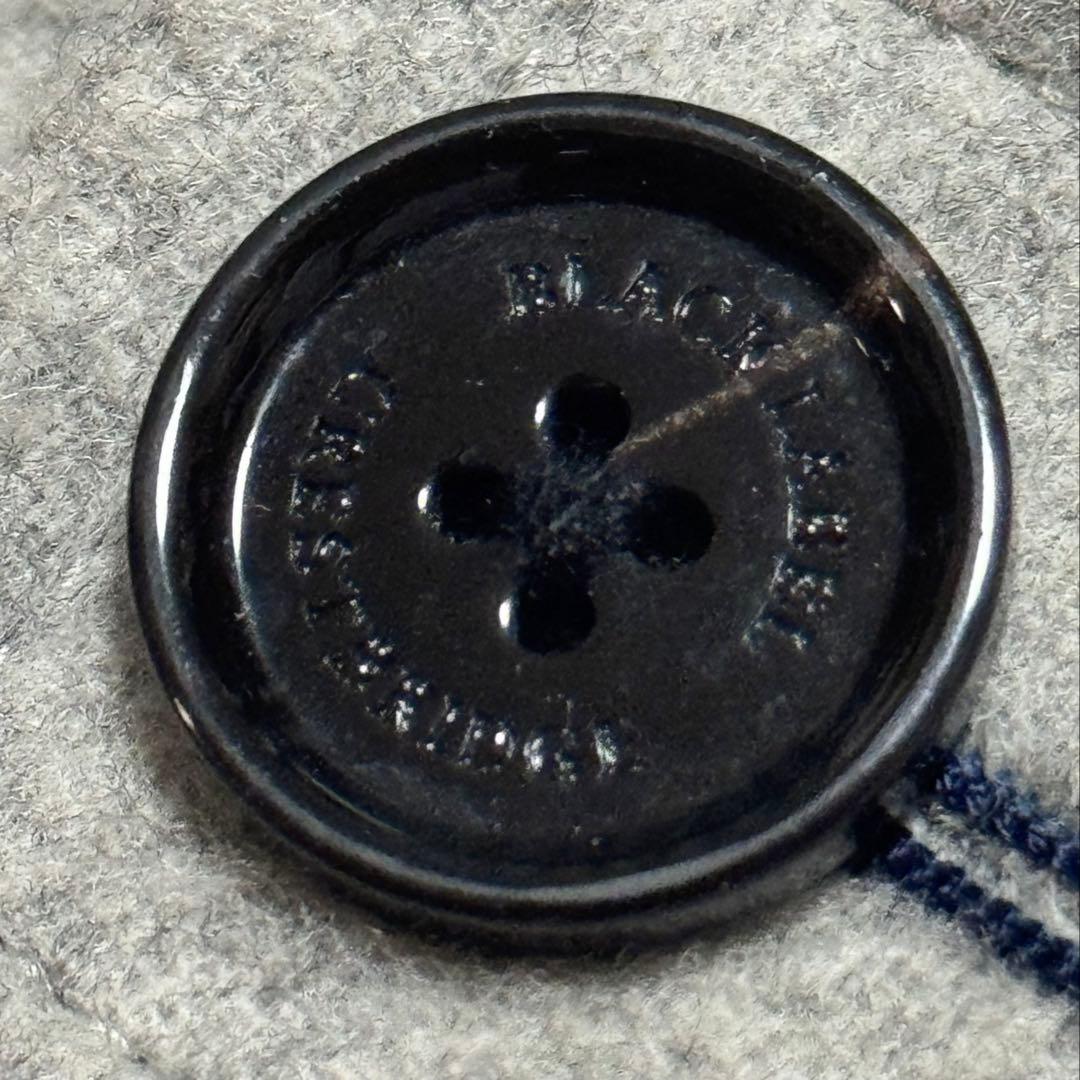 ブラックレーベルクレストブリッジ フード付ウールダッフルコート Lミドル丈グレー