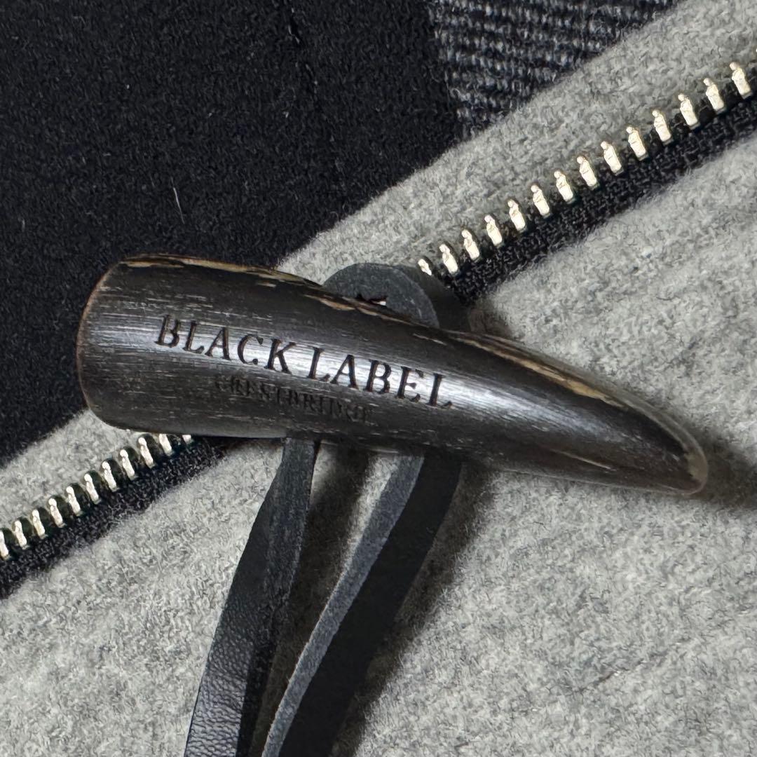 ブラックレーベルクレストブリッジ フード付ウールダッフルコート Lミドル丈グレー