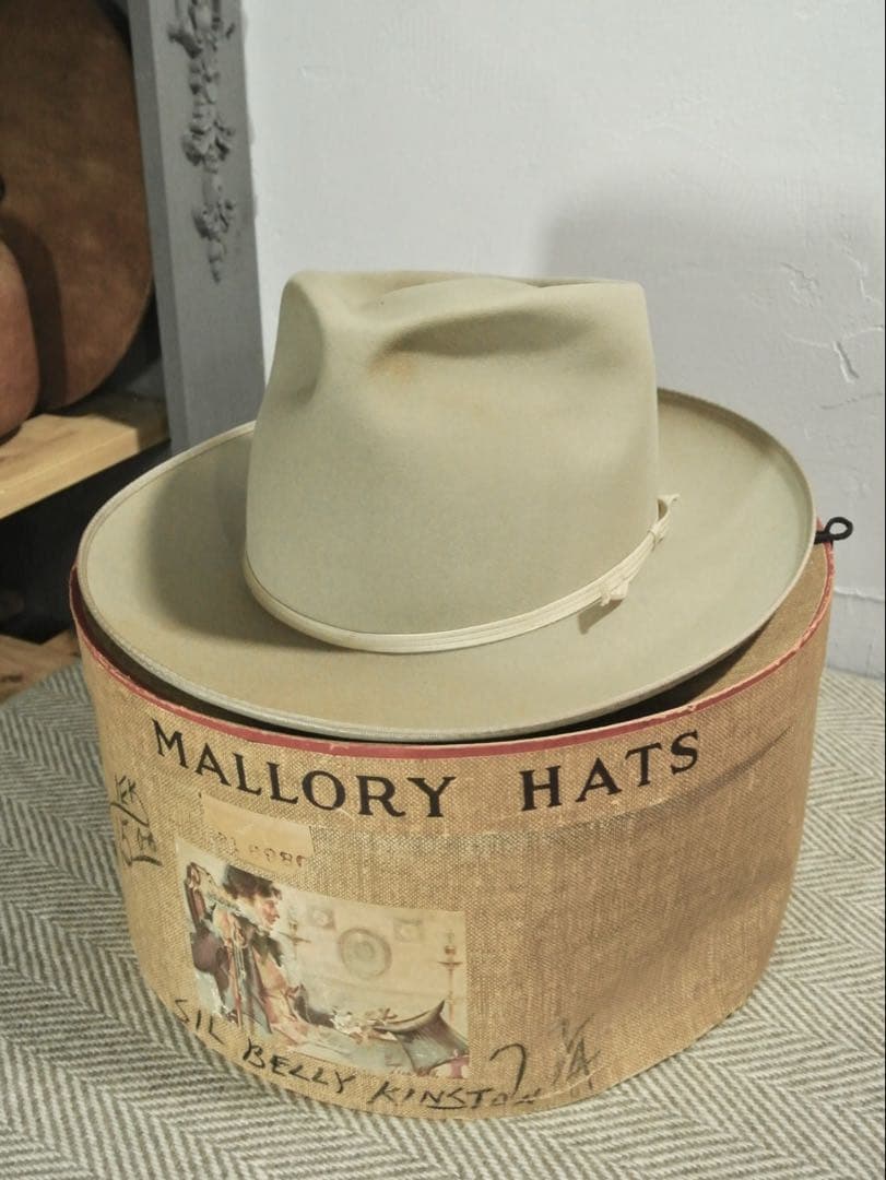 帽子 40s VINTAGE Mallory western 7 1/4 58cm