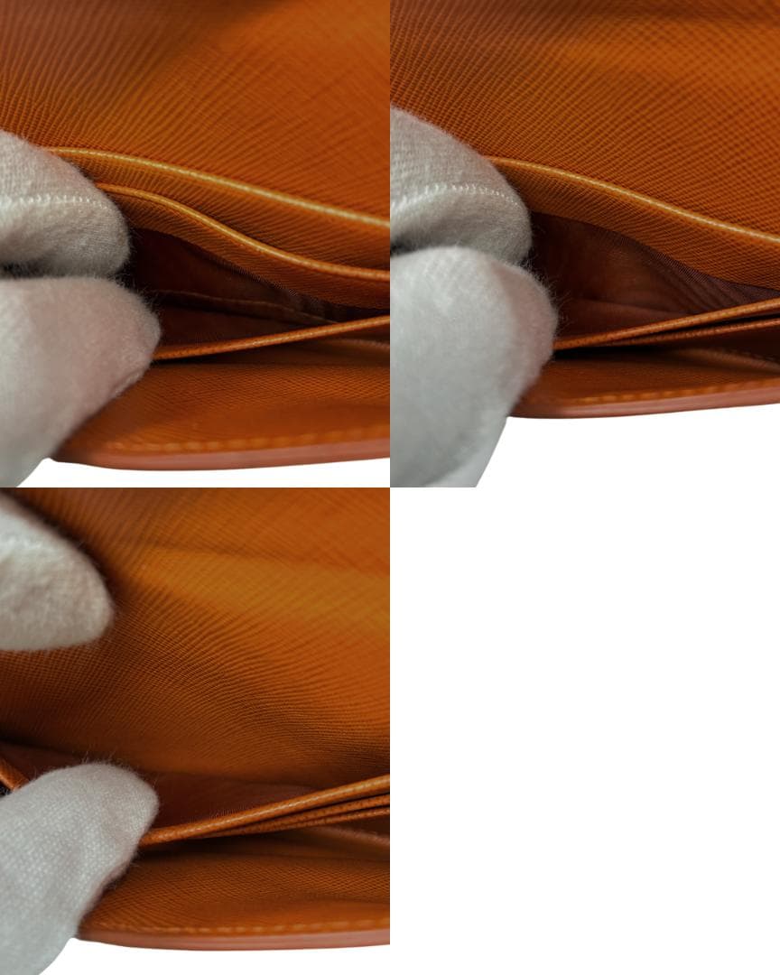 PRADA プラダ サフィアーノ レザー オレンジ 長財布 A1357A3
