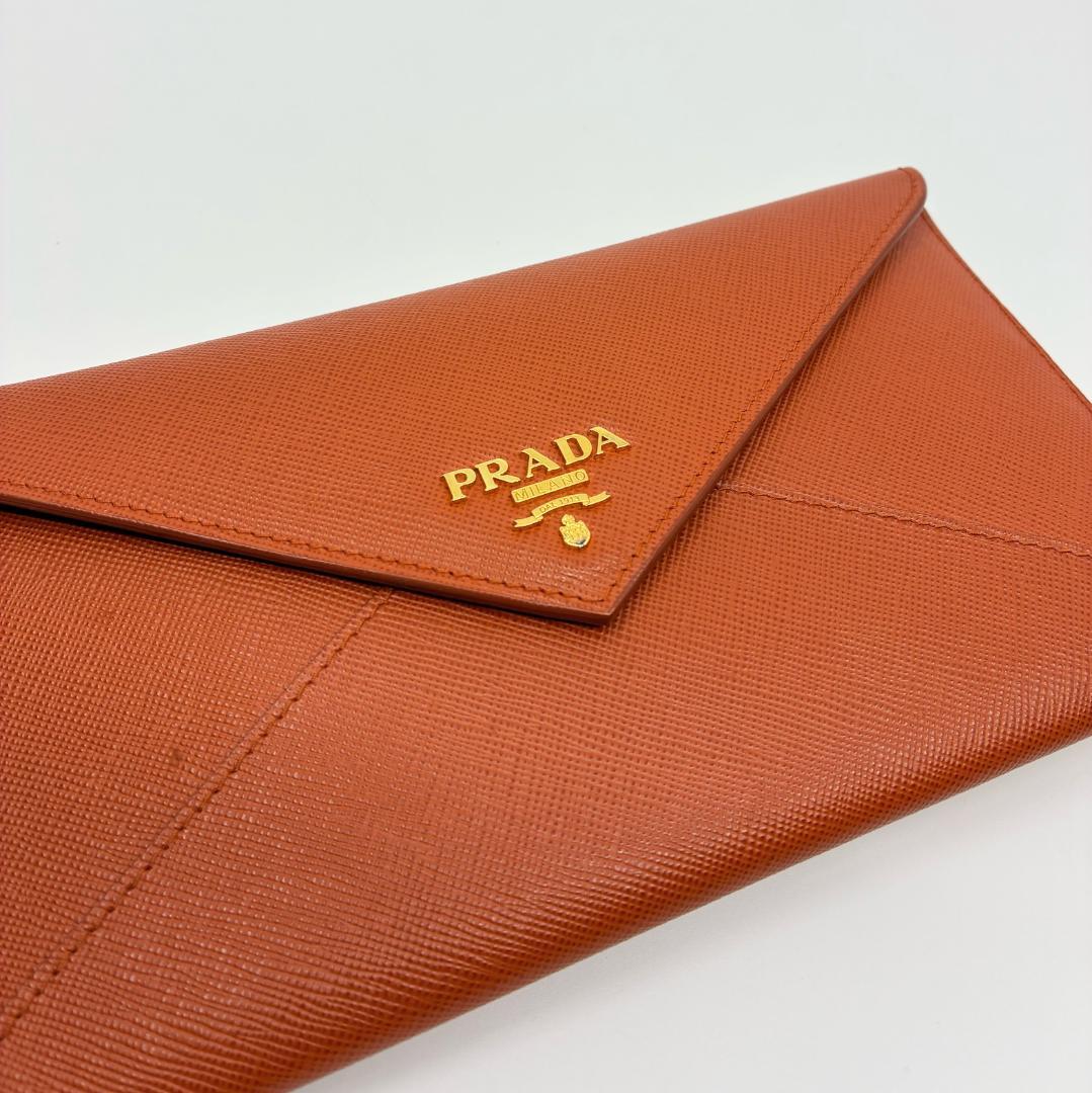 PRADA プラダ サフィアーノ レザー オレンジ 長財布 A1357A3