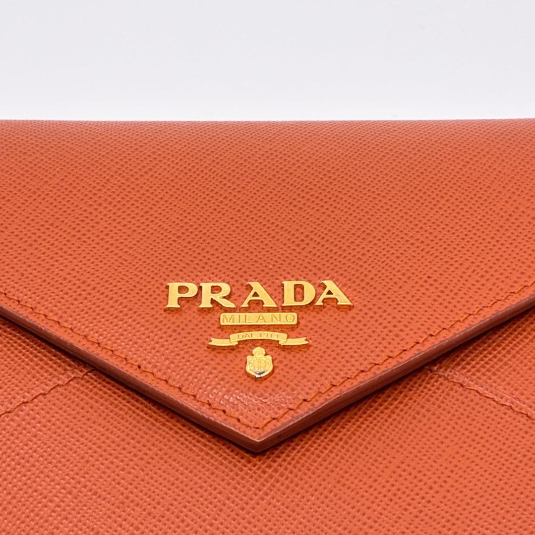 PRADA プラダ サフィアーノ レザー オレンジ 長財布 A1357A3