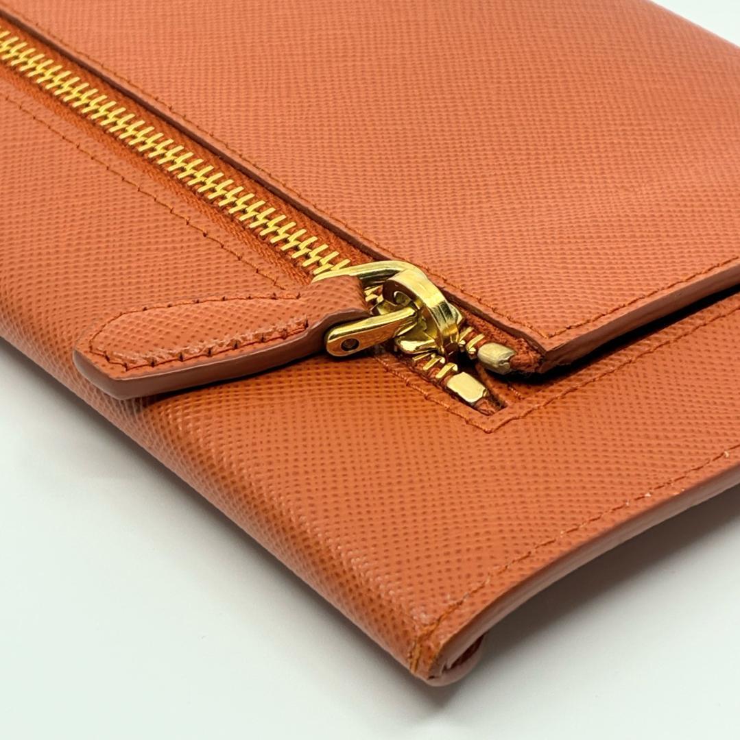 PRADA プラダ サフィアーノ レザー オレンジ 長財布 A1357A3