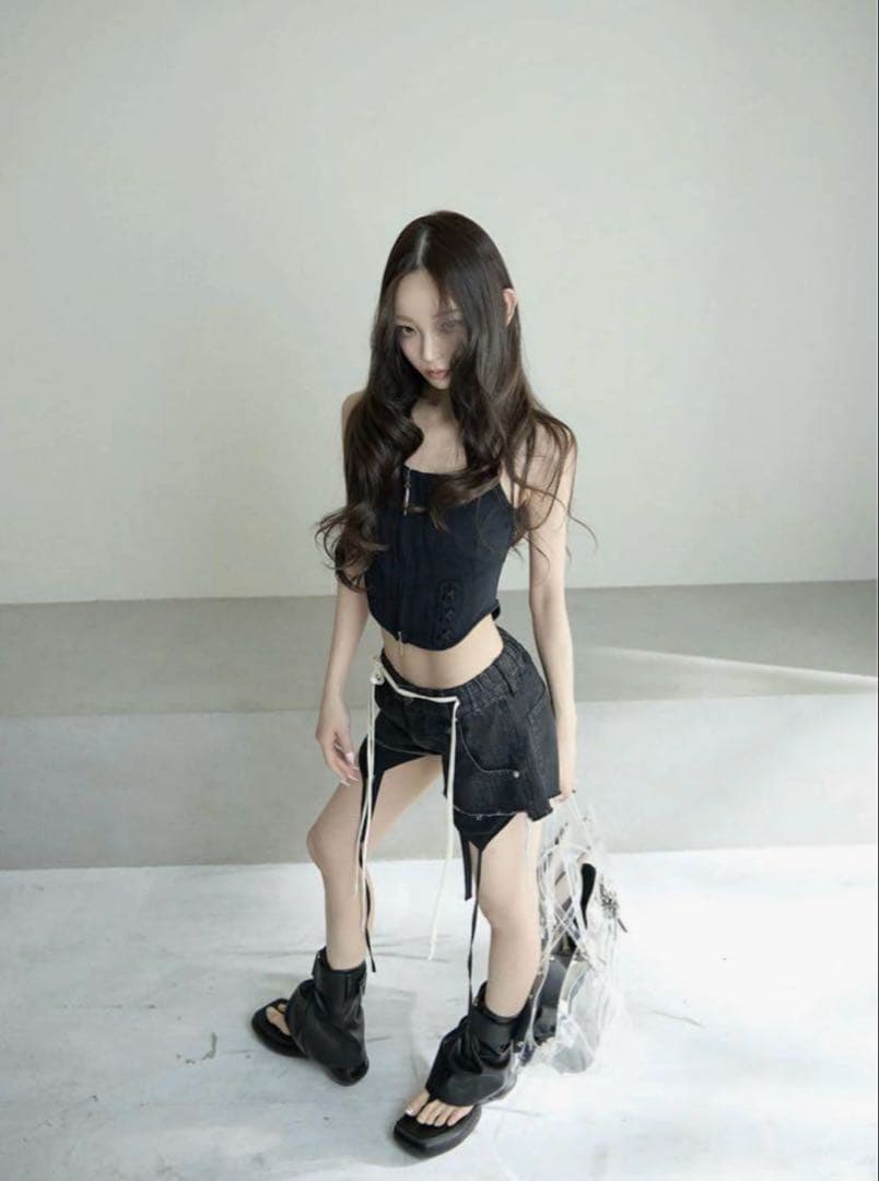 パンツ S garter denim shorts Theredthread