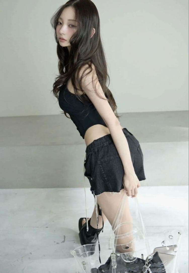 パンツ S garter denim shorts Theredthread