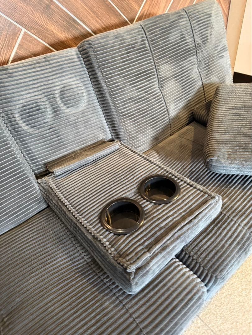 FLEXISPOT XB1カップホルダー付き　ソファベッド　ファブリックソファ