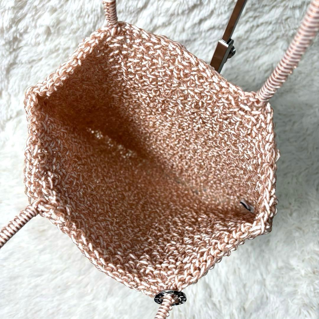 ふくあり様ANTEPRIMAワイヤーバッグ PVC スクエアラージ ピンク 希少