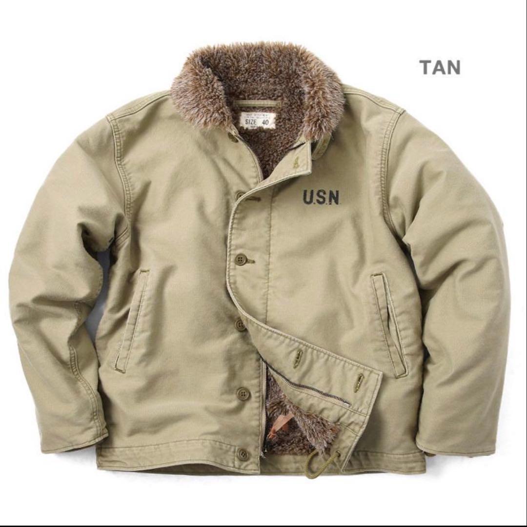 【新品同様】HOUSTON N-1 デッキジャケット 5N-1UD 42 TAN