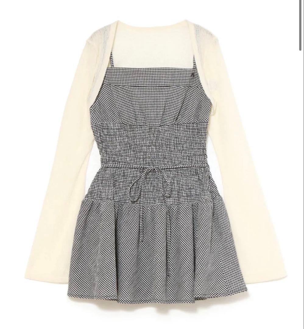 ワンピース andmary Betty shirring mini dress black