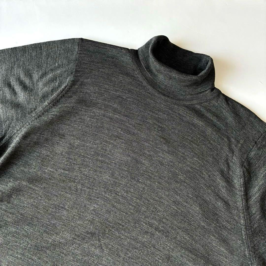 美品 英国製 JOHN SMEDLEY 30G タートルネック ニット セーター