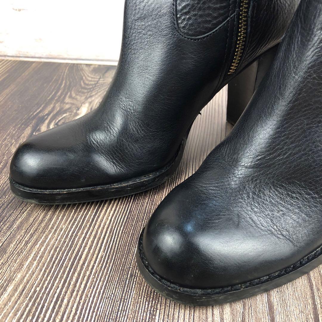 COACH 7Bブラックレザー ロングブーツ