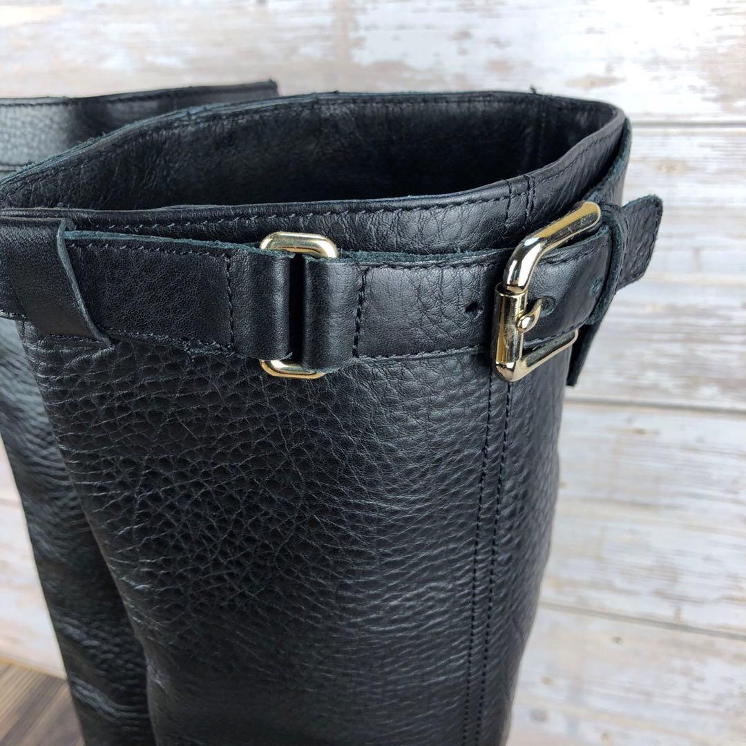 COACH 7Bブラックレザー ロングブーツ