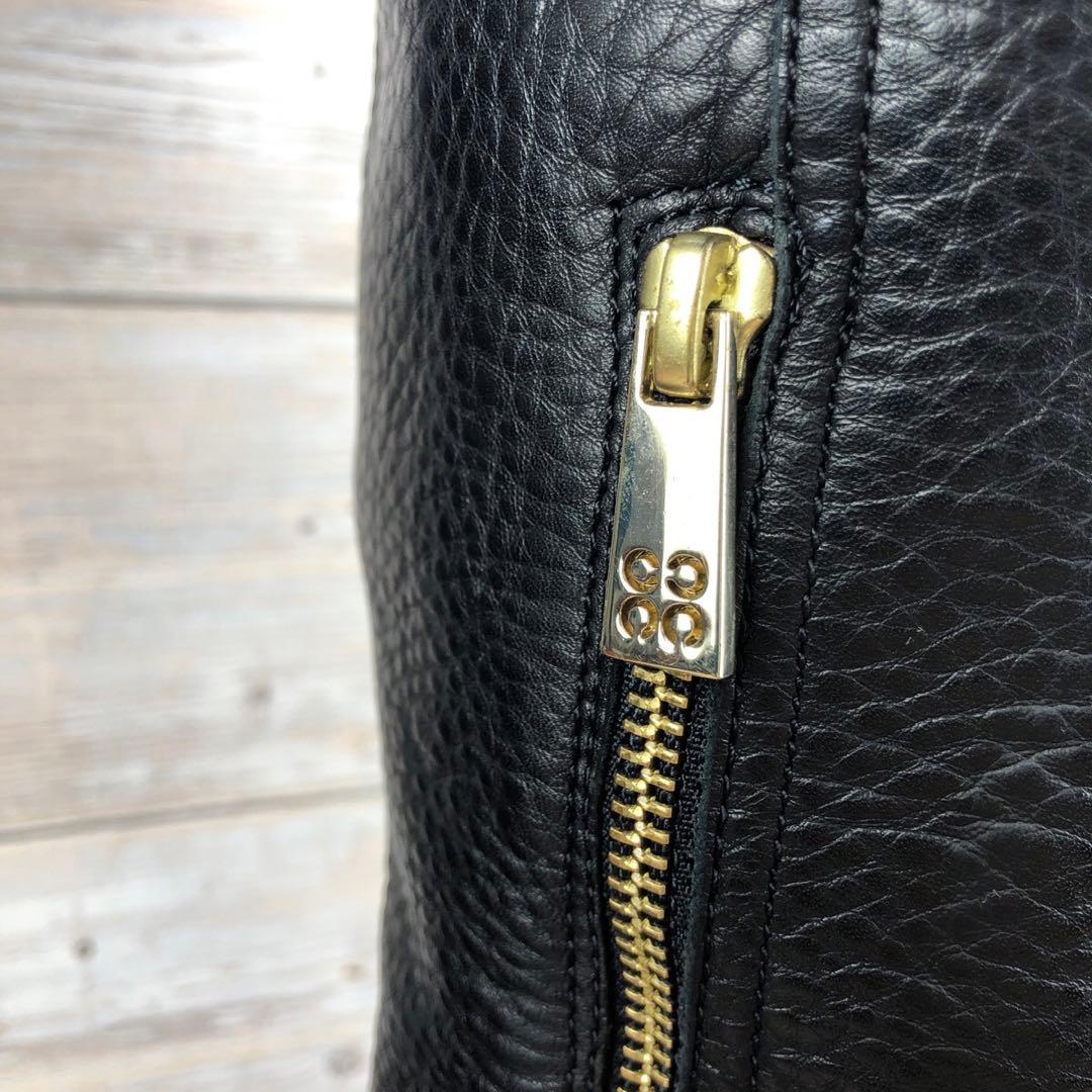 COACH 7Bブラックレザー ロングブーツ