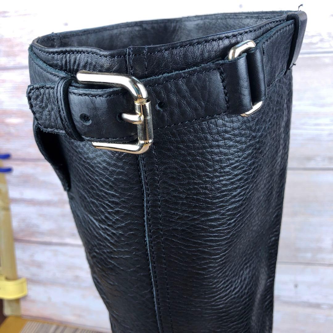 COACH 7Bブラックレザー ロングブーツ