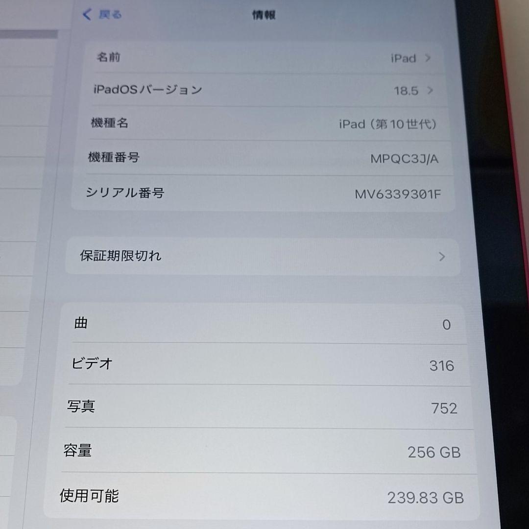 (美品) iPad 10.9 第10世代 WiFi 256GB