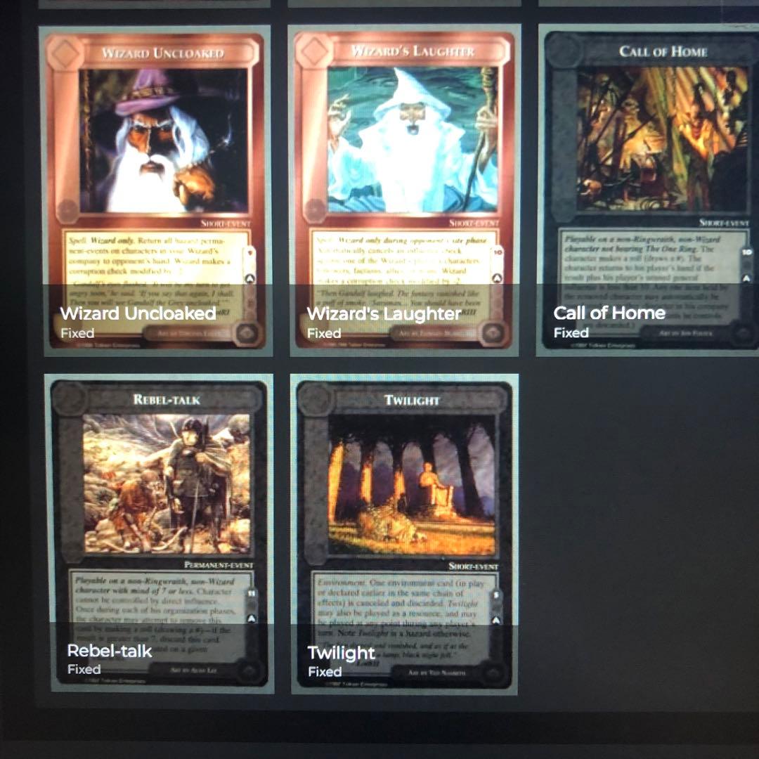 ミドルアース　カード　チャレンジデッキA ccg コンプ　指輪物語　希少