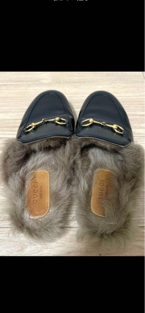 GUCCI ミュール レザー ホースビット プリンスタウン 36 黒