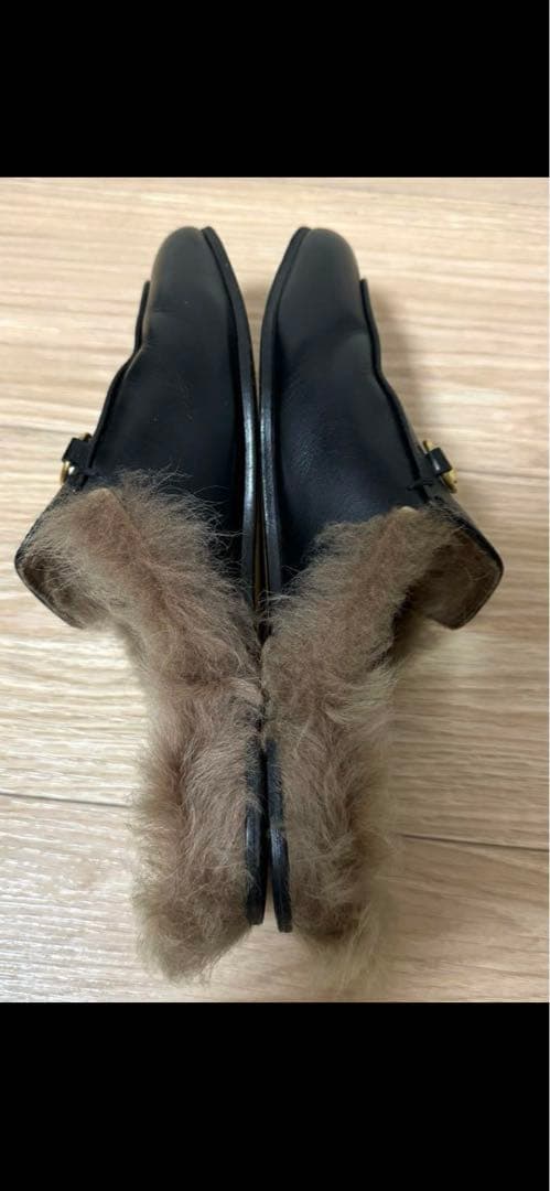 GUCCI ミュール レザー ホースビット プリンスタウン 36 黒