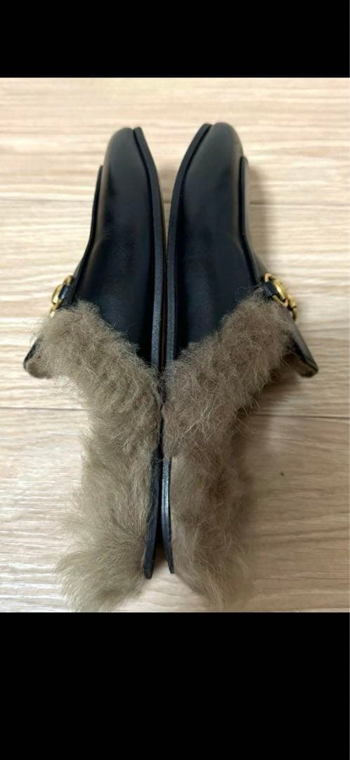 GUCCI ミュール レザー ホースビット プリンスタウン 36 黒