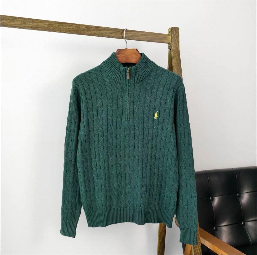 【新品未使用】POLO ラルフローレン メンズ ハーフジップ グリーンM