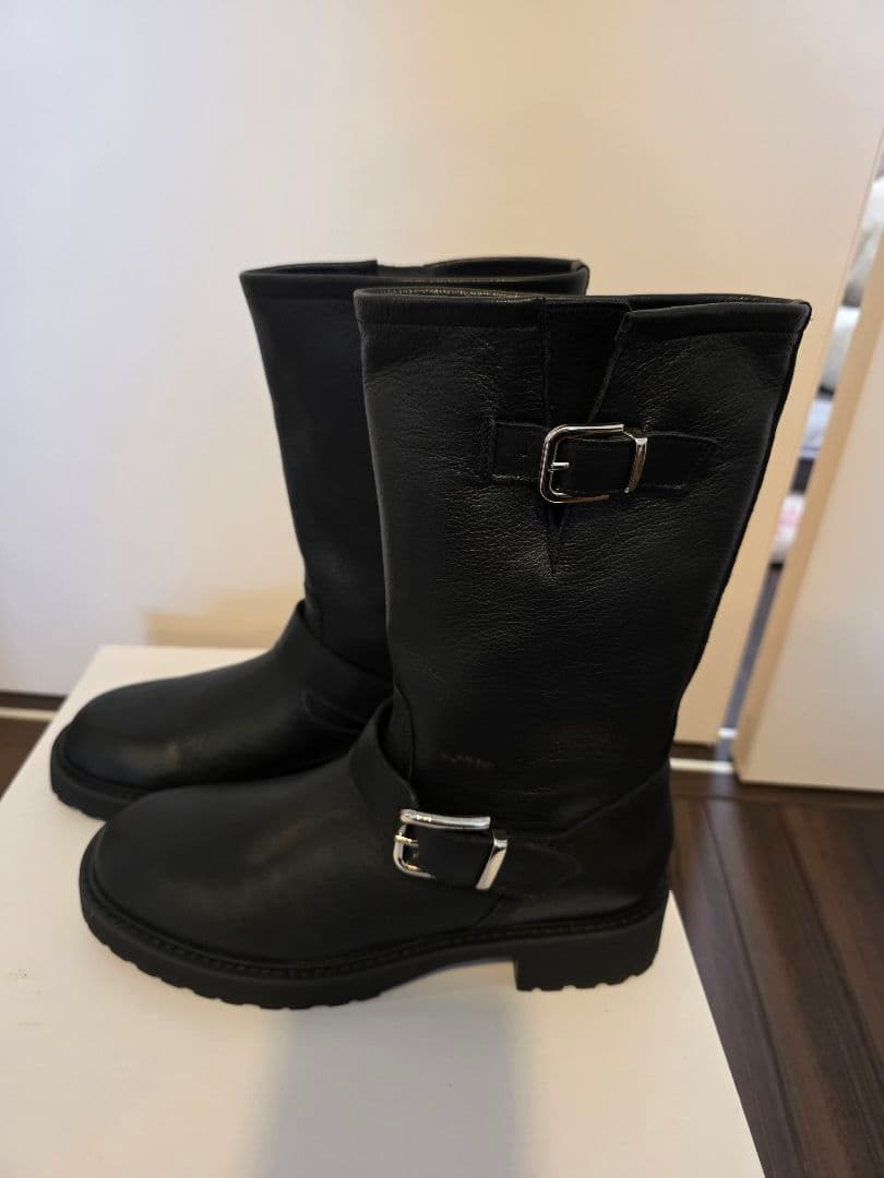 試着のみ Le Talon レザーエンジニアブーツ ブラック Mサイズ