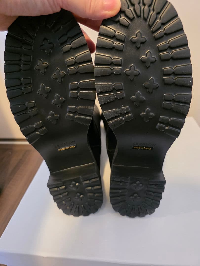 試着のみ Le Talon レザーエンジニアブーツ ブラック Mサイズ