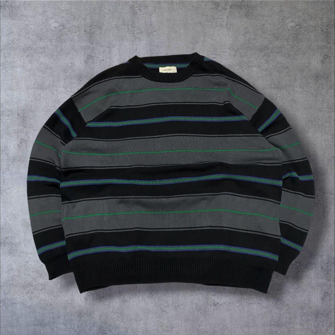 柄 ニット バギー デニム コーデ シティーボーイ c-boy style