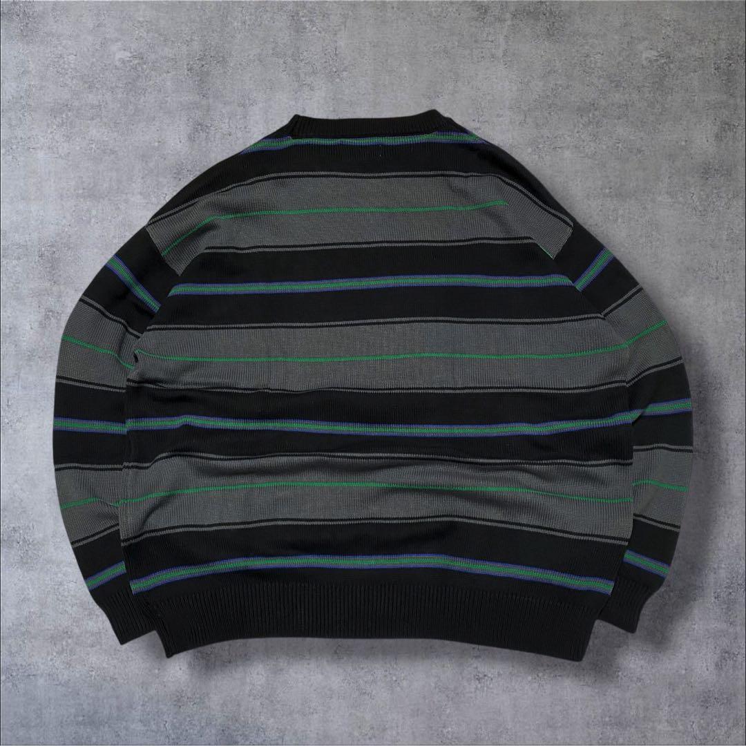 柄 ニット バギー デニム コーデ シティーボーイ c-boy style