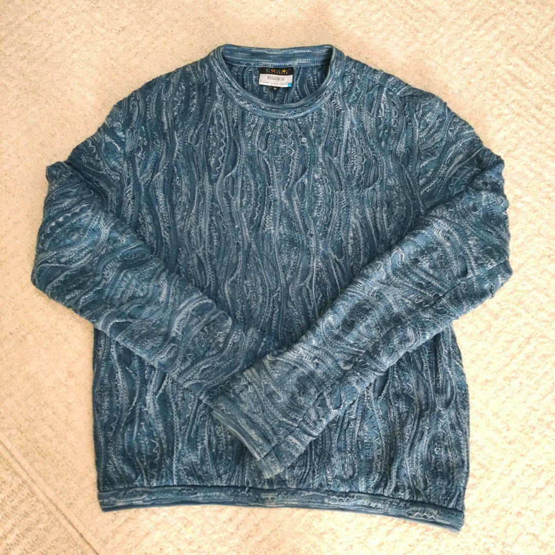 coogi　クージー　3Dニット　立体網　インディゴ　Mサイズ　コットン