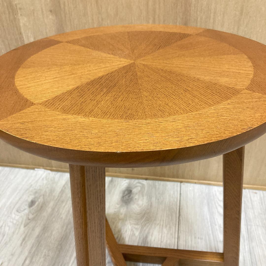 天然木　サイドテーブル　円形　アッシュ材