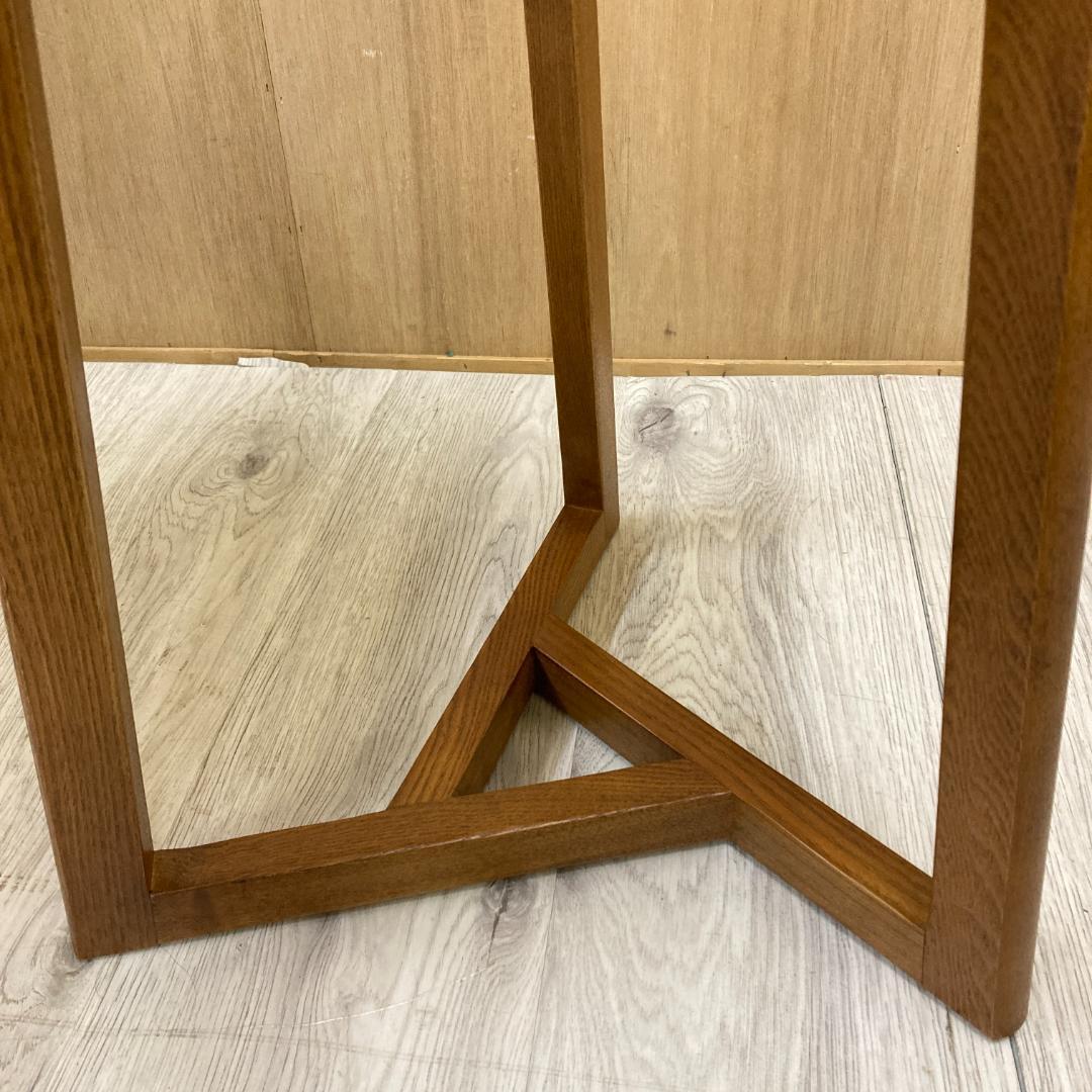 天然木　サイドテーブル　円形　アッシュ材