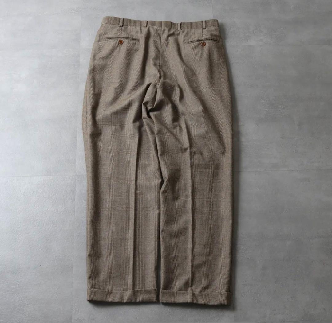 【カシミヤ混】ブルックスブラザーズ 2タック スラックス グレンチェック