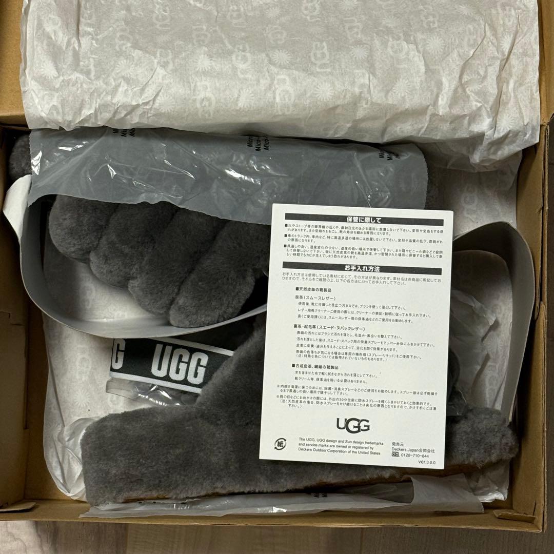 【未使用】UGG フラッフ イヤー スライド ファーサンダル 24cm