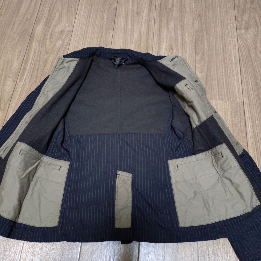 ブラックコムデギャルソン　ジャケット　ストライプ　ポリ縮