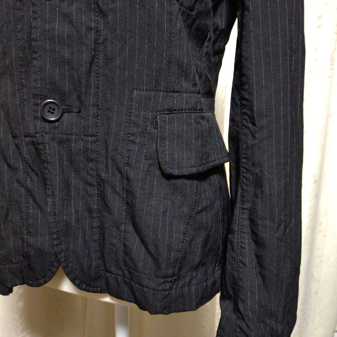 ブラックコムデギャルソン　ジャケット　ストライプ　ポリ縮