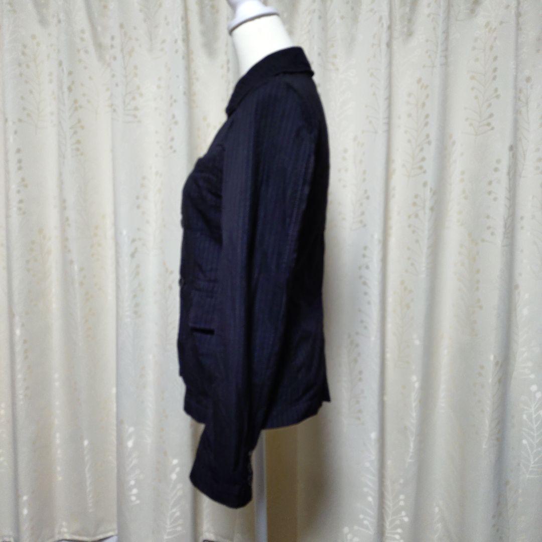 ブラックコムデギャルソン　ジャケット　ストライプ　ポリ縮