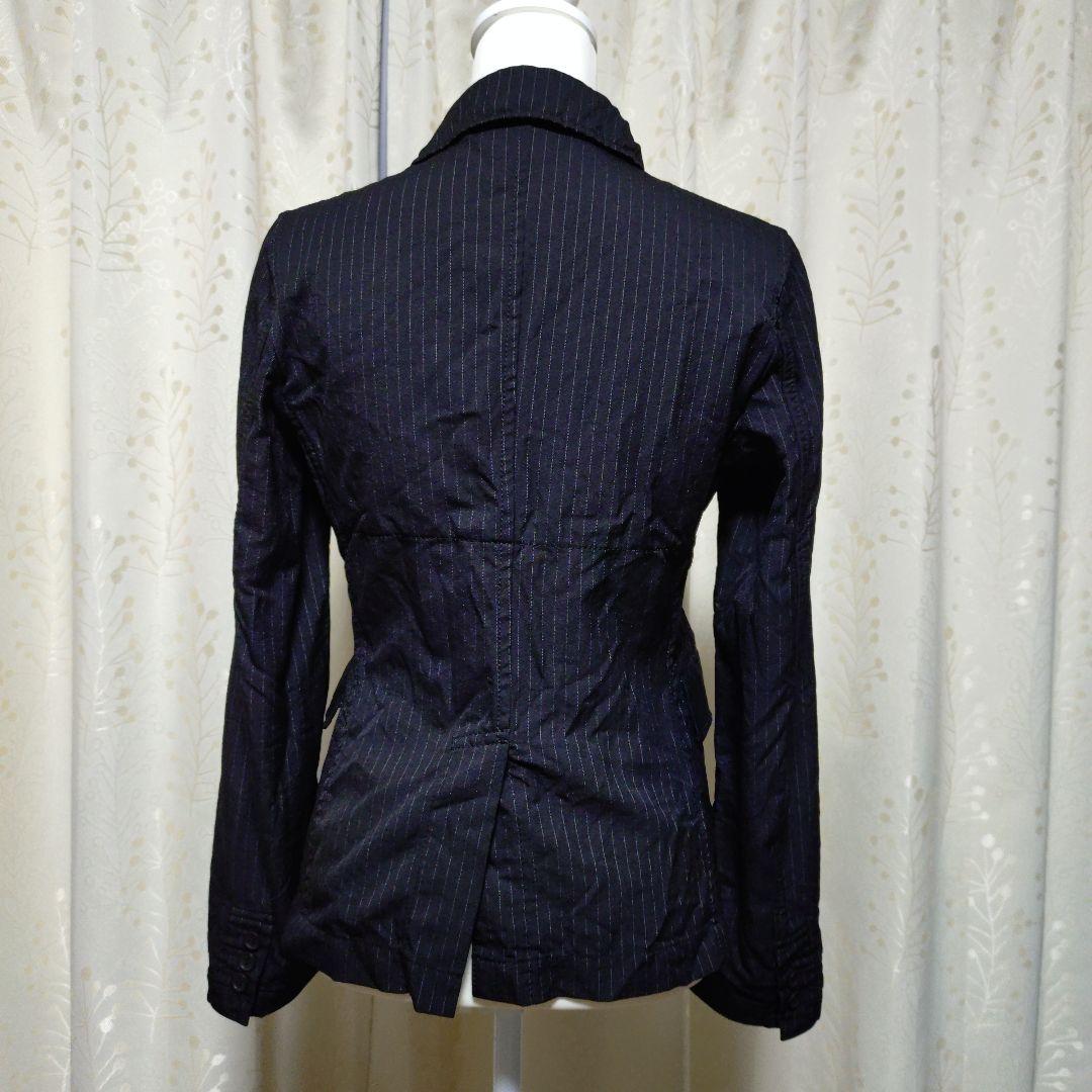 ブラックコムデギャルソン　ジャケット　ストライプ　ポリ縮