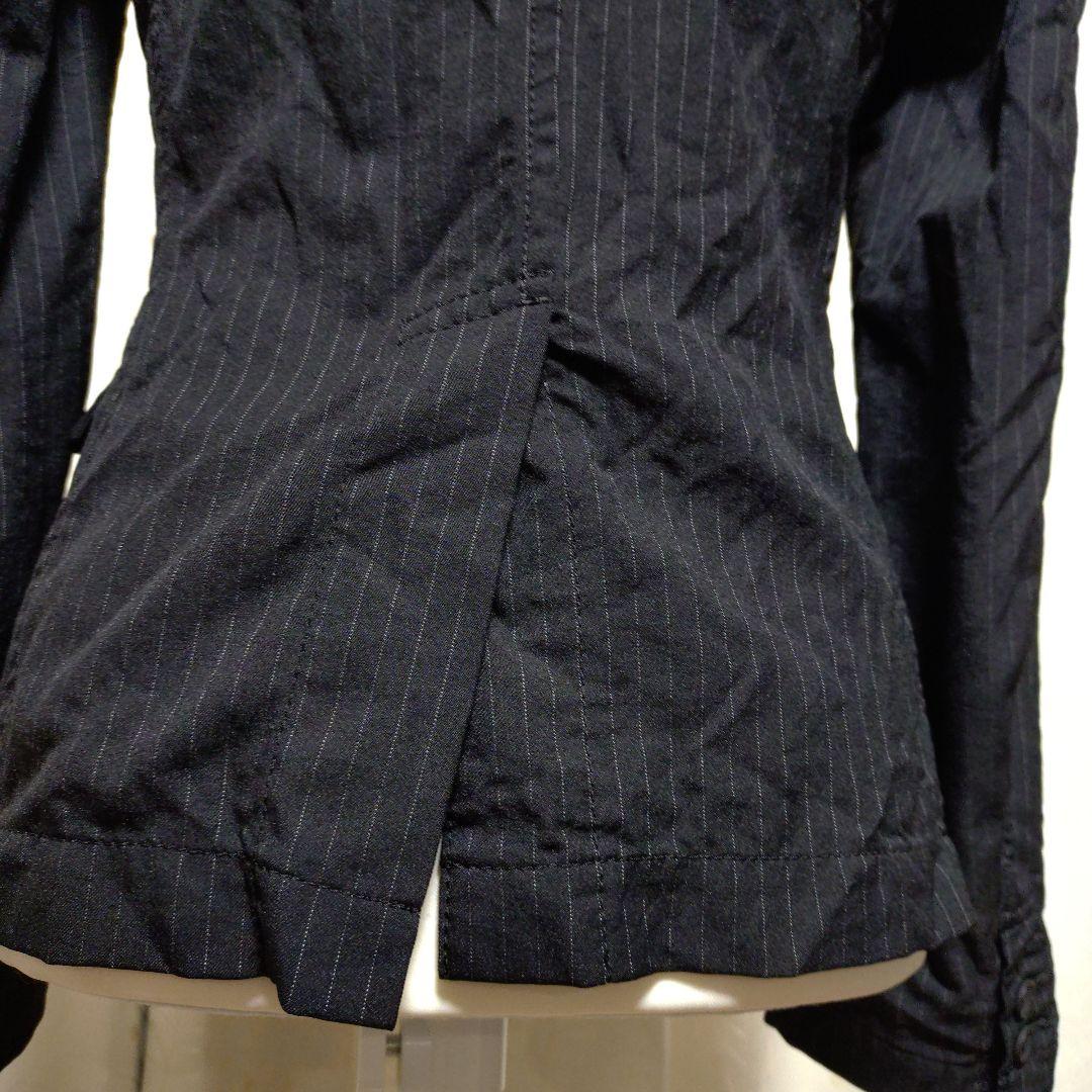 ブラックコムデギャルソン　ジャケット　ストライプ　ポリ縮