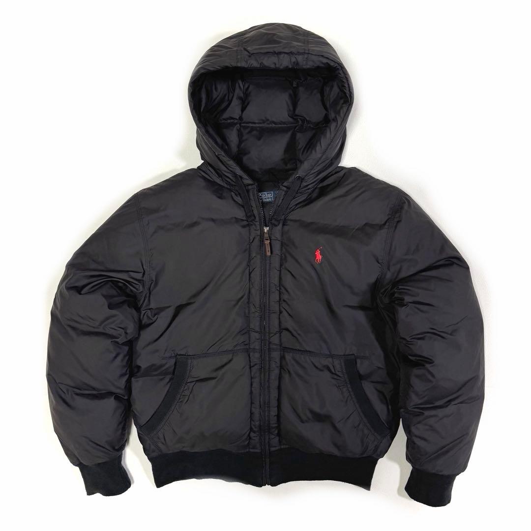 ポロラルフローレン ダウンジャケット ポニー アウター フード ブラック L