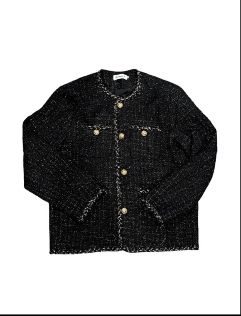 【ALUDE】 アルード black gord tweed jacket