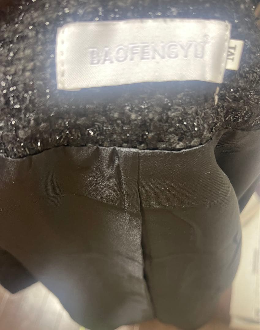 【ALUDE】 アルード black gord tweed jacket