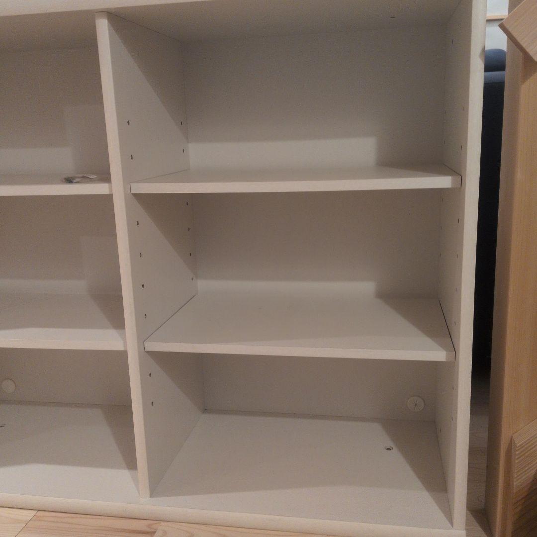 小島工芸 書棚収納棚 キャビネット　ホワイト 幅120cm 奥行41cm