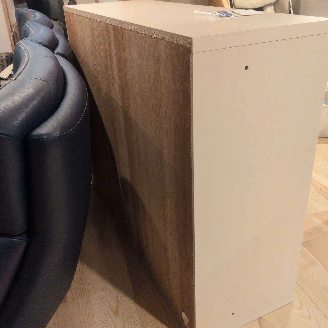 小島工芸 書棚収納棚 キャビネット　ホワイト 幅120cm 奥行41cm