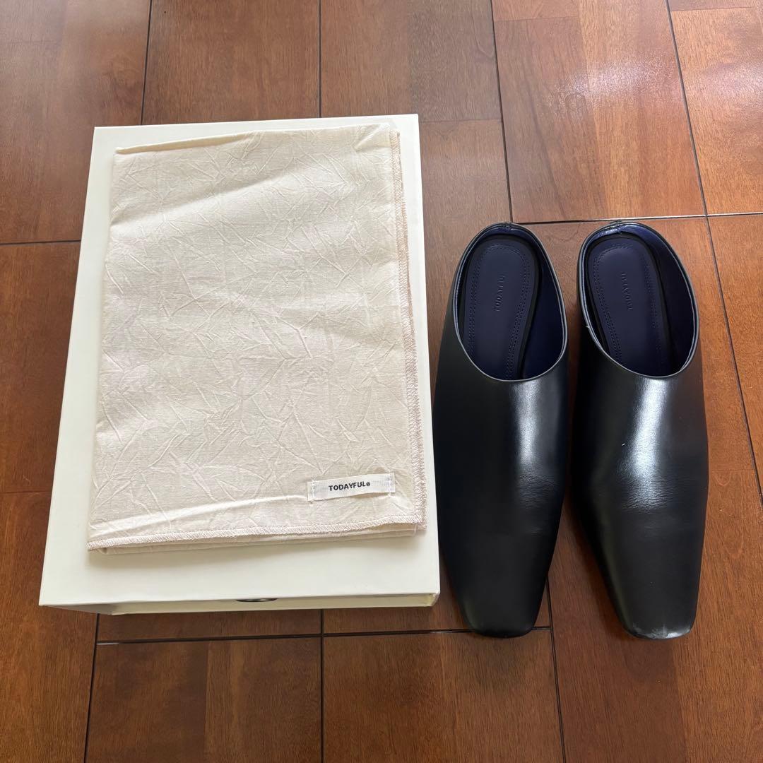 【todayful】 Squaretoe Leather Sabot 38