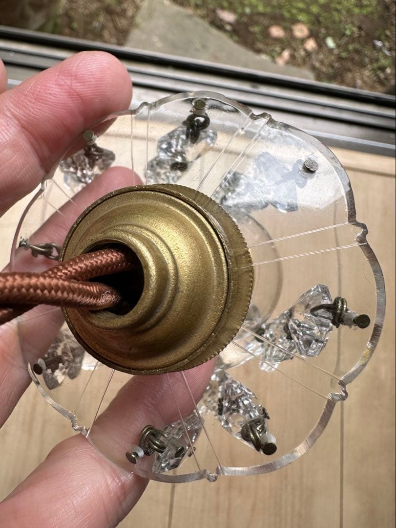 1900's フランス アンティーク 雨に濡れた小さなお花のミニシャンデリア＊