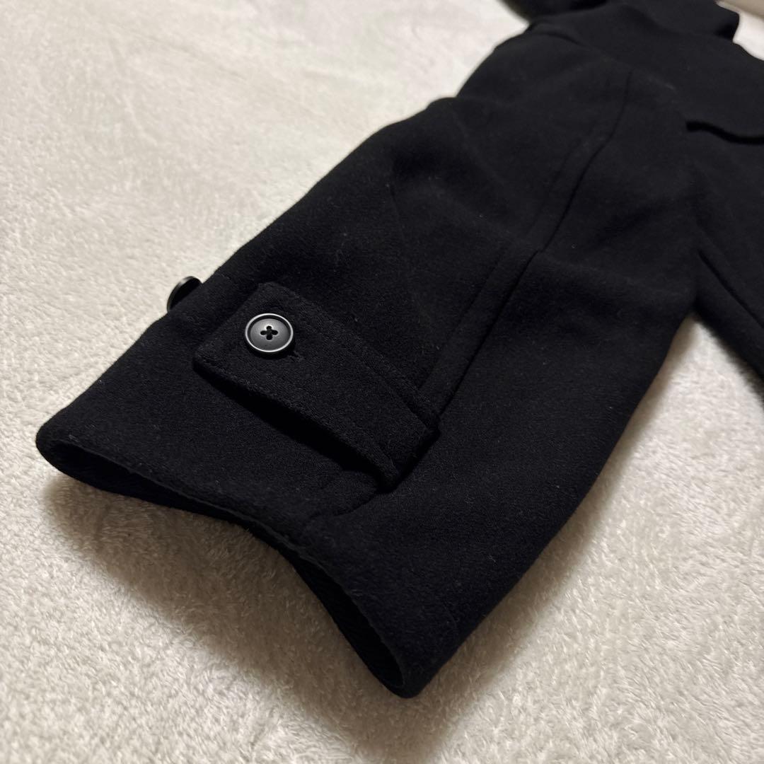 極美品 ユニクロ +j ウールオーバーサイズダッフルコート M ブラック 秋冬