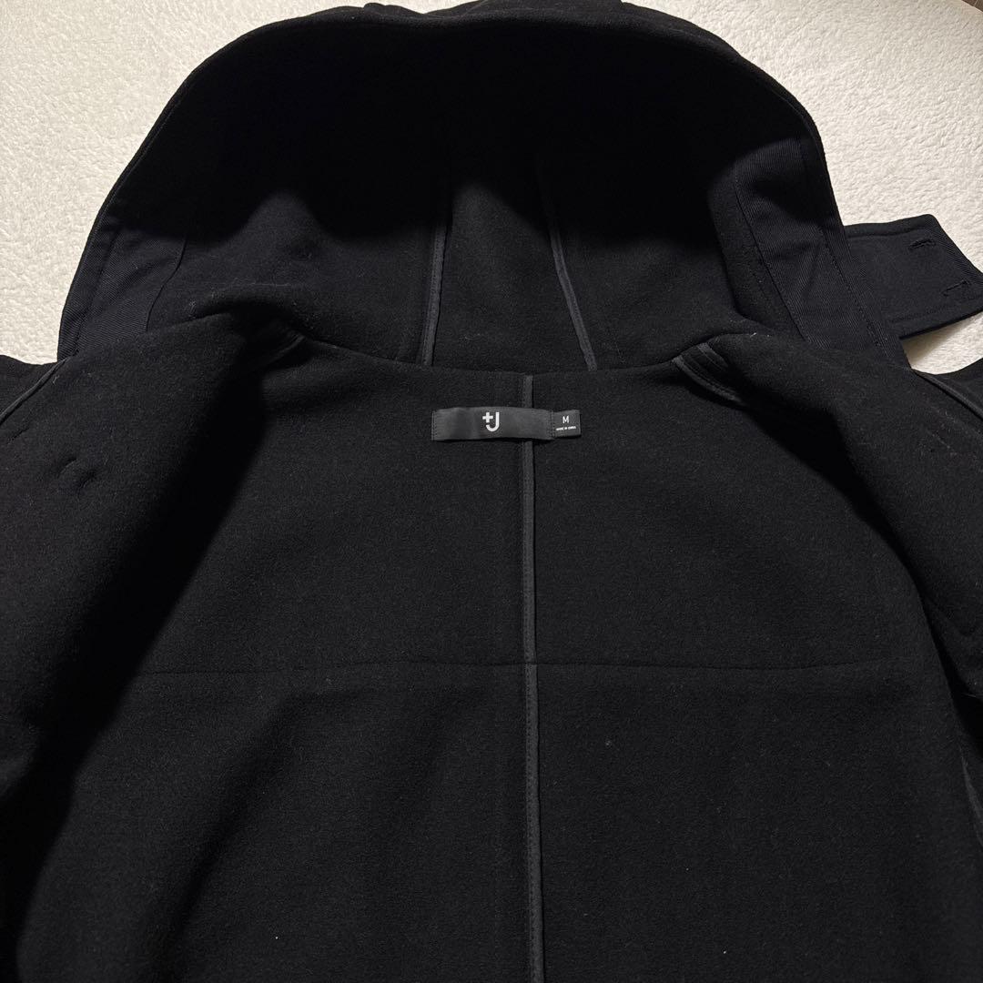 極美品 ユニクロ +j ウールオーバーサイズダッフルコート M ブラック 秋冬