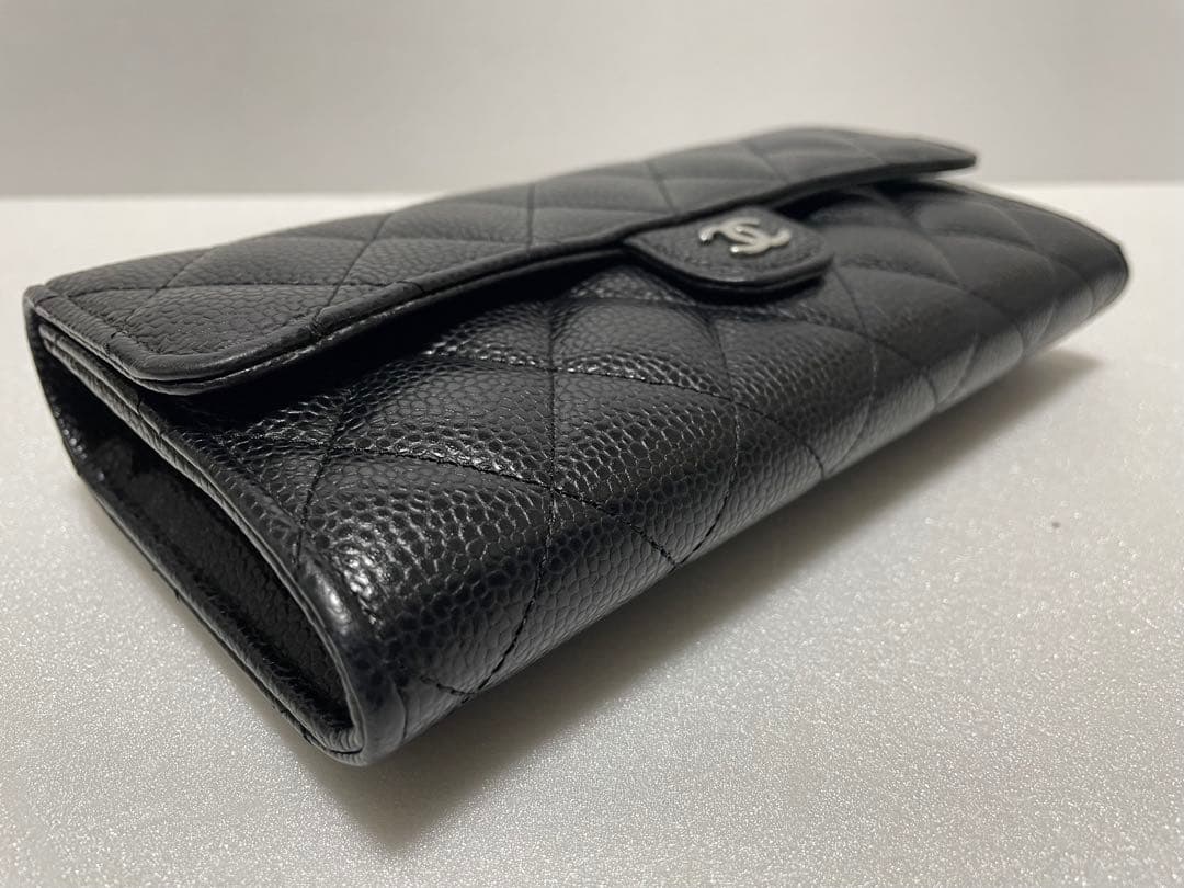 CHANEL シャネル 長財布 黒・ワイン色CLASSIC キャビアスキン正規品