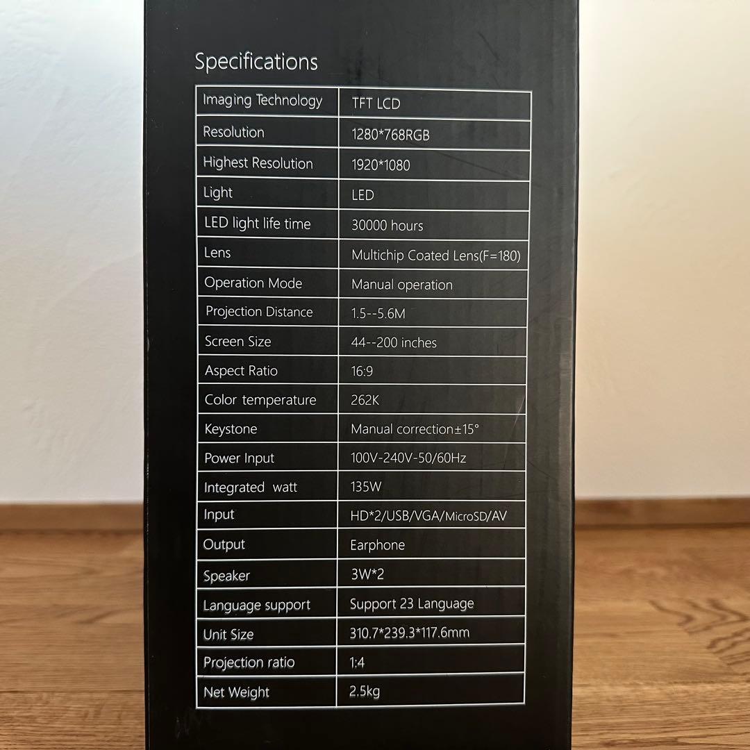 Vamvo LED ホームプロジェクター L3600 未使用品 3500ルーメン